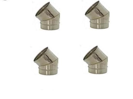 STOCK N.4 CURVE 45° DIAM.200 MONOPARETE INOX 316L