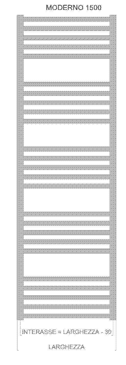 TERMOARREDO ACCIAIO BIANCO MODERNO CM.150 X 43 INTERASSE CM.40 ITALY