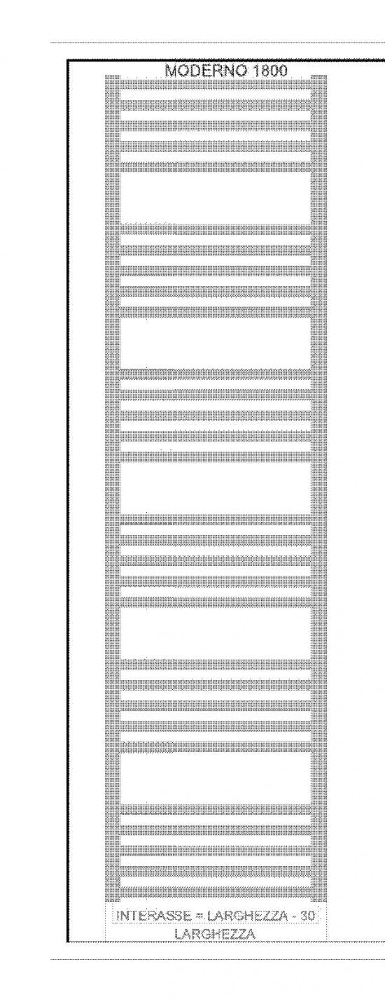 TERMOARREDO ACCIAIO BIANCO MODERNO CM.180 X 43 INTERASSE CM.40 ITALY
