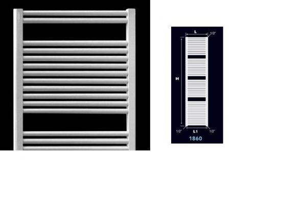 TERMOARREDO ACCIAIO BIANCO ZETA S DRITTO CM. 186 X 100 INTERASSE CM.95 ITALY ALTA RESA