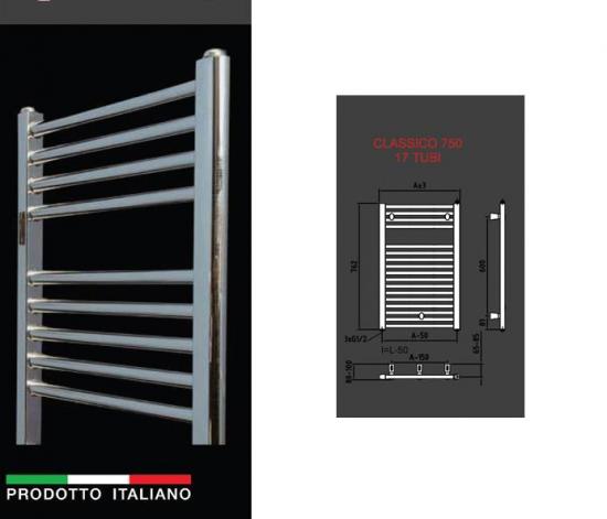 TERMOARREDO ELETTRICO ACCIAIO CROMATO CLASSICO CM. 75X50 RESISTENZA 400W