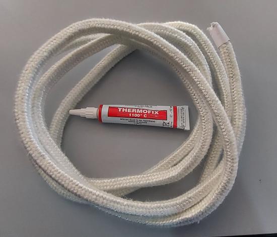 TRECCIA QUADRA VETRO D10 MT 2,5 STUFA CAMINO PELLET LEGNA+ THERMOFIX ADESIVO