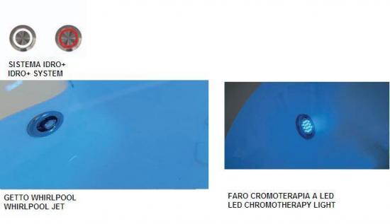 VASCA 170X70/85 STAR TELAIO PANNELLO IDROMASSAGGIO WHIRLPOOL CROMOTERAPIA