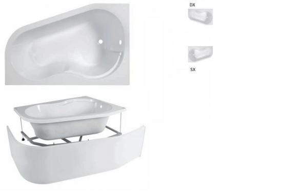 VASCA ANGOLO 150X100 WAP TELAIO PANNELLO IDROMASSAGGIO WHIRLPOOL CROMOTERAPIA