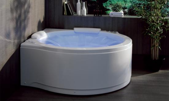 VASCA ANGOLO 150X150 NIAGARA RUBINETTERIA CASCATA IDROMASSAGGIO CROMOTERAPIA RADIO