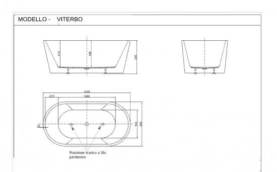 VASCA FREE-STANDING IN ACRILICO VITERBO OVALE 160X80