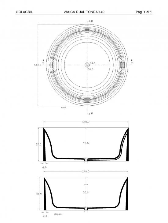 VASCA FREE-STANDING TONDA 140 IN POLYMINERAL