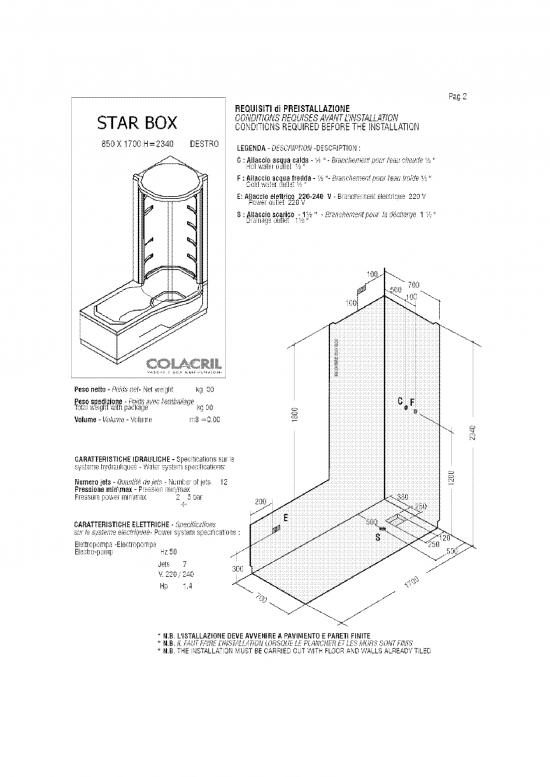 VASCA RETTANGOLARE 170X70/85 STARBOX CON TELAIO E PANNELLI NON IDROMASSAGGIO